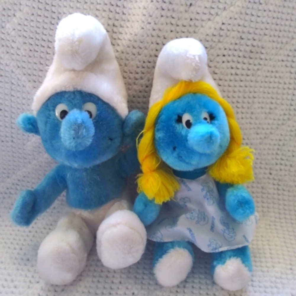 Vintage Smurf plush bundle by Peyo